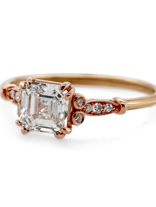 ronan campbell rose gold edvvardiani asscher cut diamond engagement ring dublin ireland